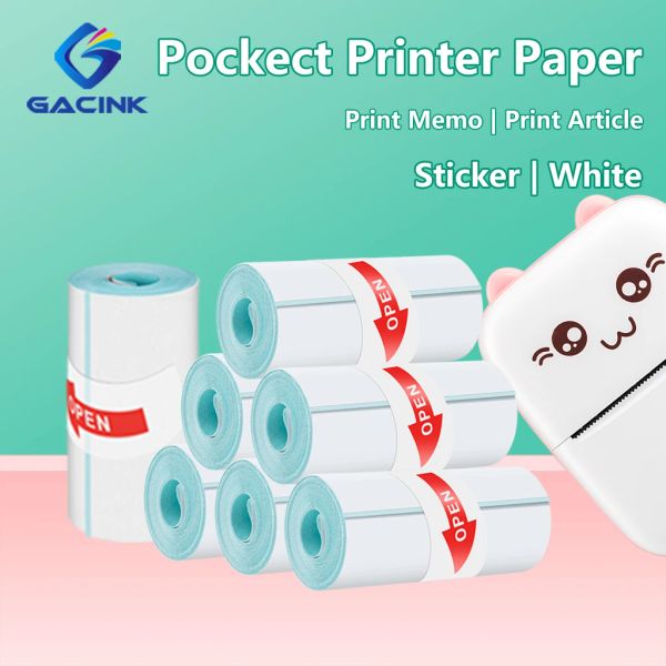 Pads Print Paper Mini Portable Thermal Printer Paper Sticker |Белая тепловая фотобумана кармана термическая принтер 57 -мм печатная бумага