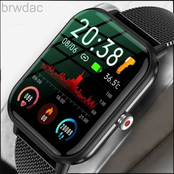 Relógios femininos 2023 Novo relógio inteligente Men Blood Oxigênio Monitoramento de esportes Fitness Watch Man Mulher Body Temperature Monitor Smart Watch For Xiaomi 240409
