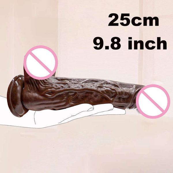 10 Zoll G Spot Dildos Realistischer Dildo mit Saugnapfbecher dicker riesiger schwarzer analer Riese Penis sexy Spielzeug für erwachsene Frauen und Männer