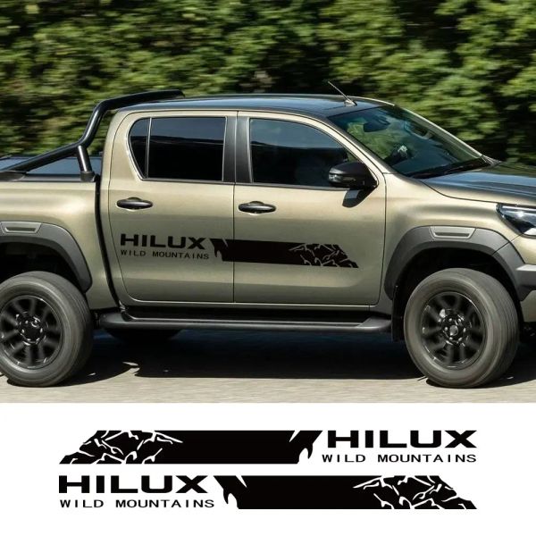 Pickup -Tür -Seitenstreifen Aufkleber für Toyota Hilux Vigo Revo Truck Wild Mountains Vinyl Decors Deckungen Autoabziehbilder Autozubehör