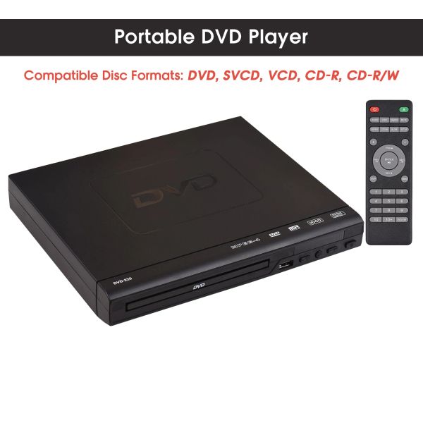 Player DVD225 Home DVD Player DVD VCD Disc Player Digital Multimedia Player AV -Ausgabe mit Fernbedienung für TV -VCD -MP3 -DVD -Player