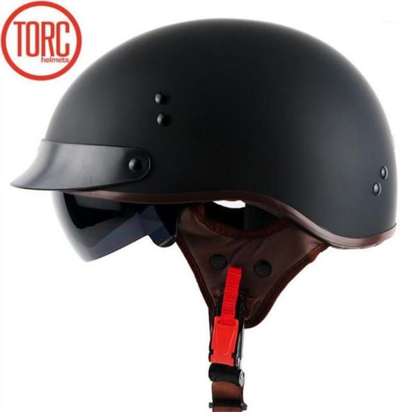 TORC T55 Half Face Helme Dot, одобренный мотоциклетным шлемом с внутренними солнцезащитными очками съемной и промытой подкладки для взрослых17011225