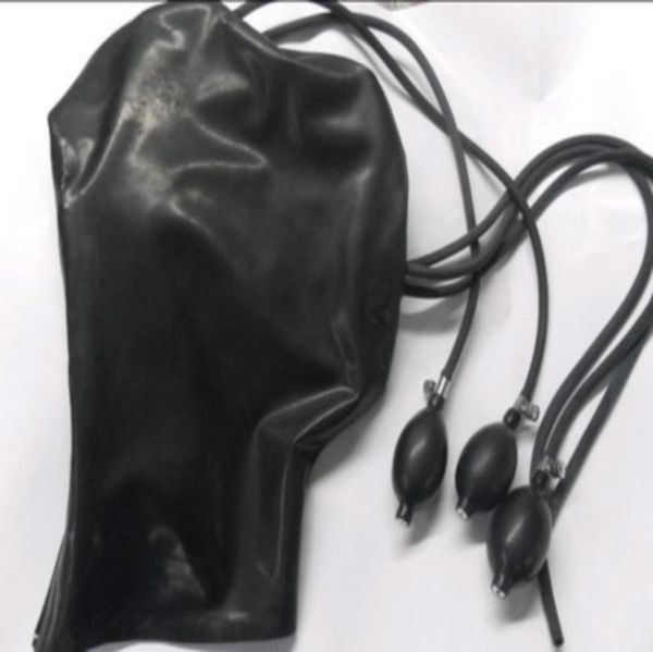 Máscara de Hood Inflável de Latex Face completa para brinquedos sexuais masculinos e femininos para casais BDSM Sex Games Adult Games BDSM BDSM Bondage Y19052909445844