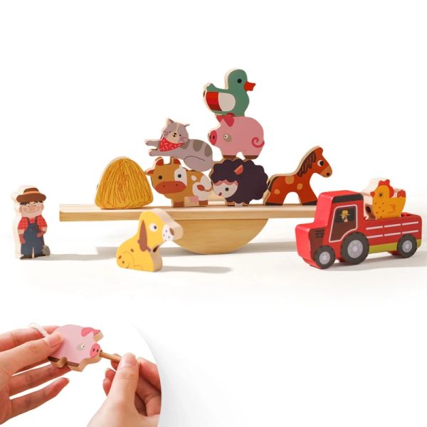 Детские животные нидиковые игрушки деревянные игрушки для игрушек блокируют баланс автомобилей