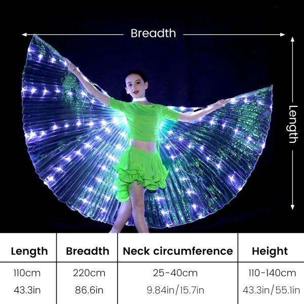 Dance Blowing Fairy Wings Colorful Butterfly Belly Dancing Costume Pasqua Halloween di Natale Dance Dance Ali Carnival Decor