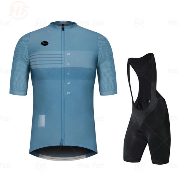 2022 Nova equipe de bicicleta vermelha de manga curta Maillot Ciclismo Men Jersey Summer Summer Breathable Cycling Clothings Stays Espanha