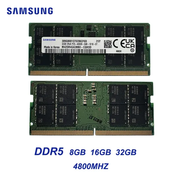 Rams Samsung Notebbook DDR5 RAM 8GB 16GB 32GB 4800 МГц оригинал, так что DIMM 288PIN для ноутбука Dell Lenovo Asus HP Stick