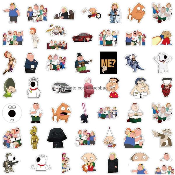 Adesivi per giocattoli per bambini 100 pezzi Funny Family TV Serie TV Cartoon Peter Griffin Iti per fai -da -te Laptop Skateboard Drop Delivery Delivery Toys Gi Dhagf