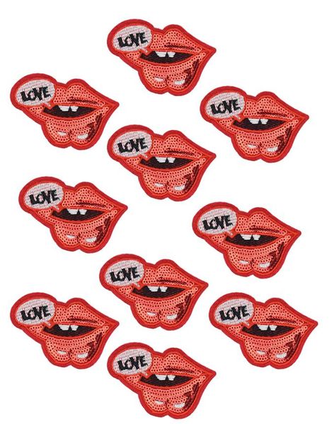 10pcs öpücük Aşk Giysiler İçin Sizli Yamalar Demir İşlemeli Yama Aplike Demir Yamalar Üzerine Dikiş Dikiş Aksesuarları için Dikiş Aksesuarları9823388