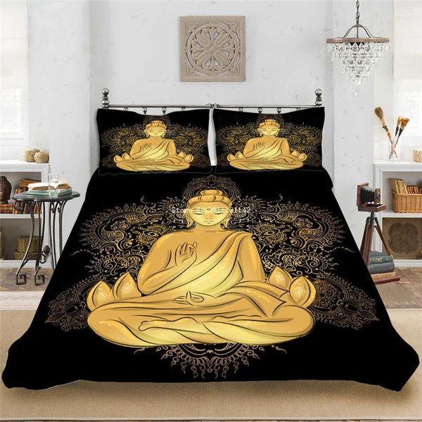 Bettwäsche -Sets klassische Buddha -Serie Set Deluxe Bohemian Style Home Textile 2/3 großer Bettbedeckung Kissenbezug