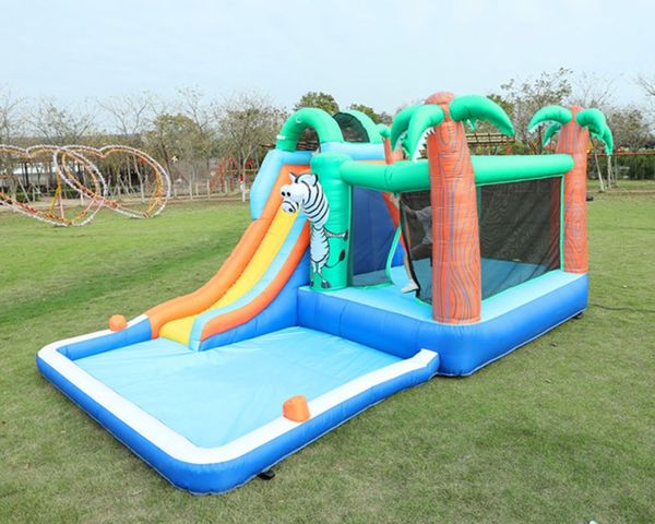 4,5mlx3mwx2.5mh (15x10x8.2ft) Slida per rimbalzo gonfiabile per bambini per bambini giochi da giardino da giardino da esterno gioco di bouncer Jumper Bouncy Slides Park