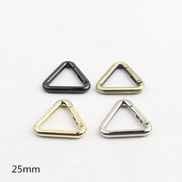 1PCS Metal Spring Gate Triangle Open Chairing Saco de couro artesanato cinta fivela Trigger Snap Clop Clip Connector Acessório