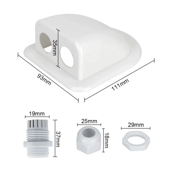 Doppia scatola per ghiandole a gusto singolo Scatola solare Pannello Solar Entrata per ghiandole Cavo Cavo Motore a doppio foro per yacht Accessori per auto da yacht