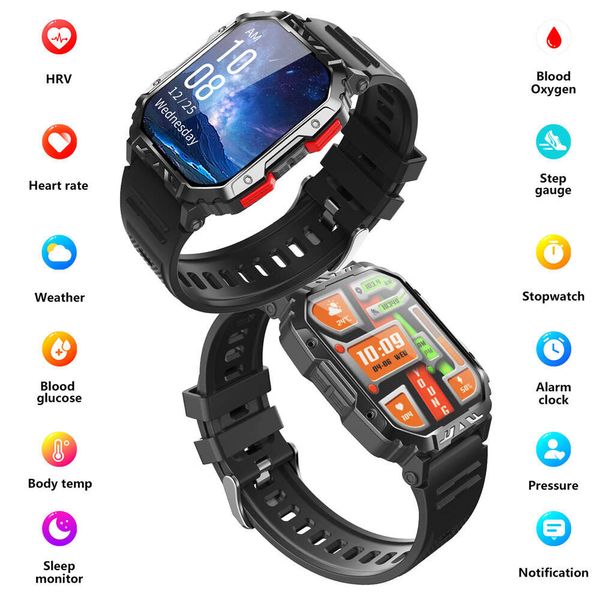 Nova frequência cardíaca de smartwatch F407, pressão, sangue, monitoramento do sono, medidor de exercícios, pulseira de três prova ao ar livre