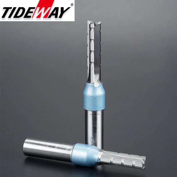 Tideway 1/2 haste 3 lâminas cortando o roteador reto Bit TCT Cutters Woodworking CNC Cutter de moagem de caça -níqueis para madeira MDF