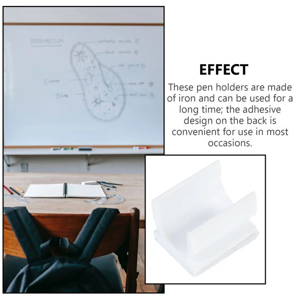 Clip a penna per lavagna da 100 pezzi in plastica Adesivi Penne per penna (Bianco)