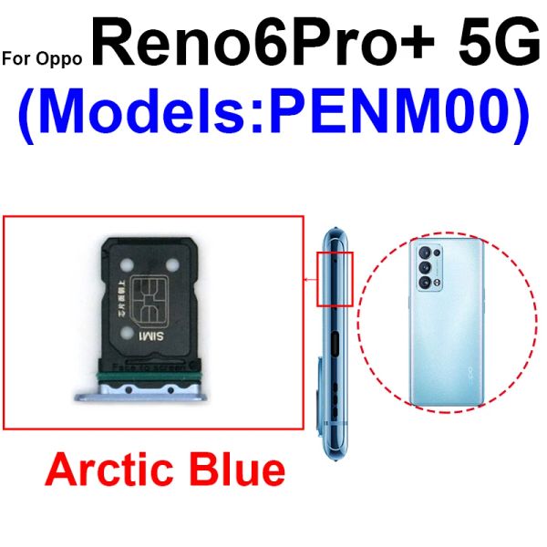 SIM -Kartenschale für Oppo Reno 6 6 Pro 6 Pro plus 5G SIM -Karten -Socket -Karten -Leser -Halter -Slot -Ersatzteile