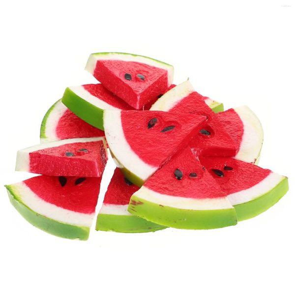 Party -Dekoration 12 PCs Kinder Spielzeug simulierte Wassermelonenscheiben Modelle kreative Requisiten Gemüserotes Kind