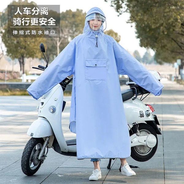 Irlandesi per biciclette elettriche lunghe pioggia poncho donne full body impermeabile giacche per adulti leggero con cappuccio con tasca