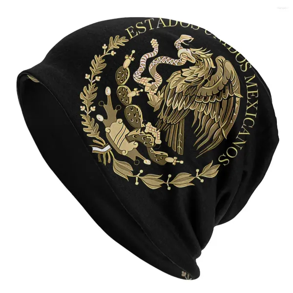 Berets Bonnet Hats Мужские женские тонкие черепа шляпа шляпа мексиканский флаг печать в Sepia Tones Осень весенняя теплой кепка улицы