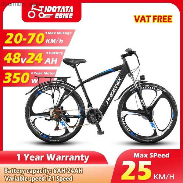 Bike Idotatata 36V 350W Bike ectrica 28Ah Capacità massima Batteria di litio Batteria da 26 pollici Ebike 21 velocità Freno a disco Montagna Ectric Bicyc L48