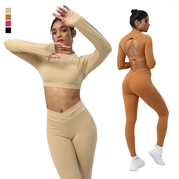 Set attivi Donne Yoga Set Dancing Workout Outfit da palestra elastico Activewear Active Active Sports Shirt Leggings Fitness Sportswear Tracksuit