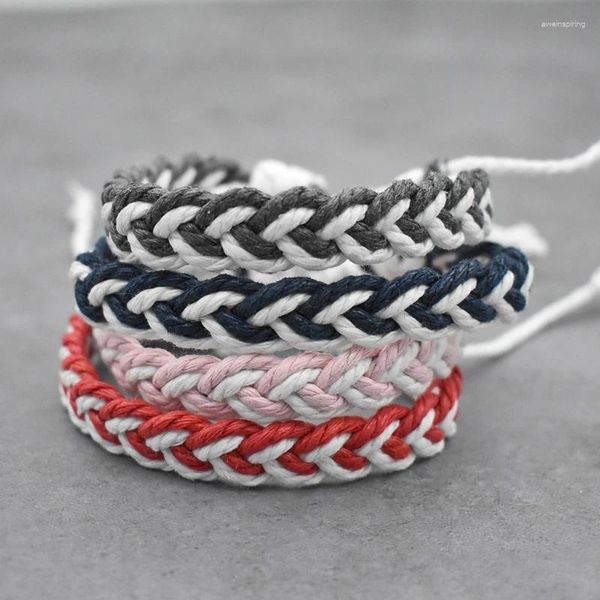 Bracelets de charme cordão colorido esportivo ao ar livre para homens mulheres feitas de corda feita à mão jóias de tecido trançado