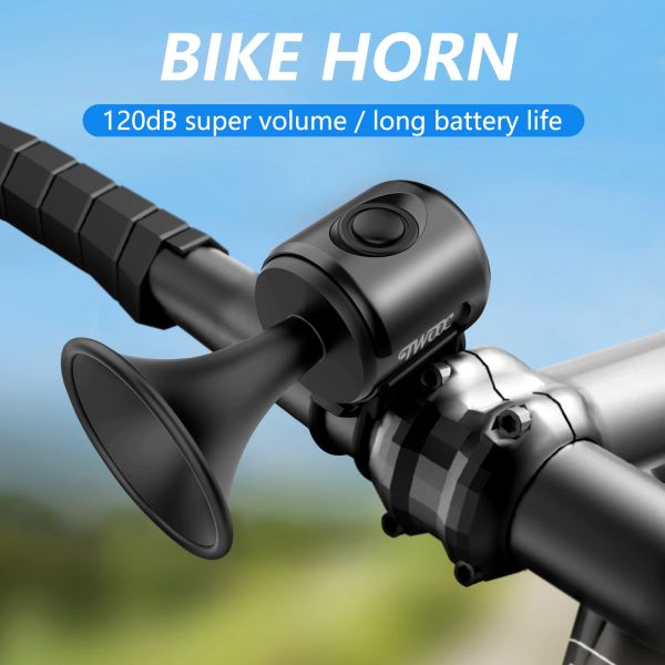 Buzina de bicicleta elétrica 120dB Bike Bell Scooter Sonding Sond Horns com som de aviso e bateria para crianças Scooters Bikes