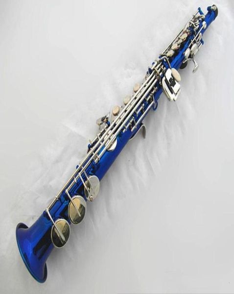 Highquality Blue Bflat Profesyonel Soprano Saksafon Kabuğu Goldplated Keys Profesyonel Ton Saks Soprano Enstrümanı5375721