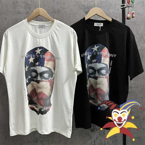 Camisetas masculinas ih nom uh nit bandeira americana máscara máscara masculina homens de alta qualidade paris t-shirt tops de manga curta j240409