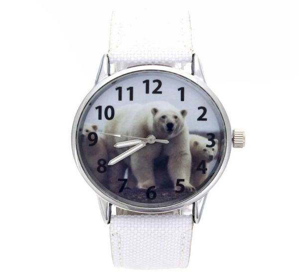 Orologi da polso orso polare animale orsi grandi orsi da donna orologi colorati tela band sport orologio da donna da uomo gioielli di moda 7387447