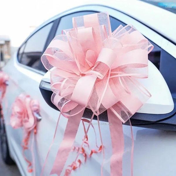 Partydekoration farbenfrohe Hochzeitsauto -Band Ribbon Bows Knoten Geschenkverpackung Dekor Geburtstagsbedarf Pew Stühle DIY Home