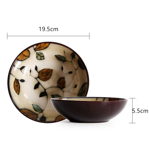 Macarrão de tabela cerâmica japonesa direta pintada à mão Macarrão de porcelana Rice Bowl Salada Casa Bowl Creative Instant Macarrão Bowl