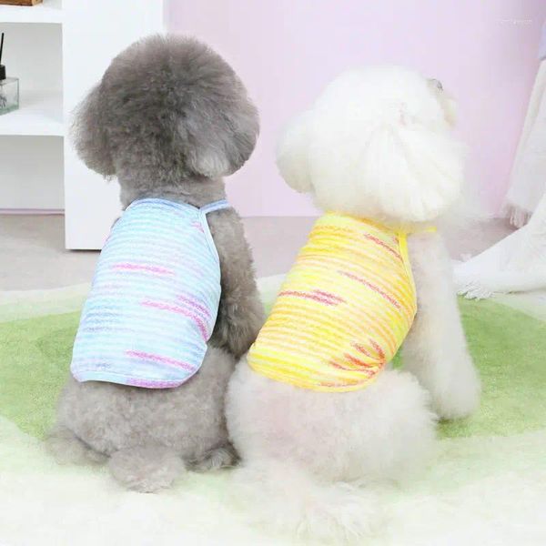 Hundekleidung Streifenhirt Hemd Sommerkleidung weiche atmungsbezogene Tanktop Cool Puppy ärmellose Weste T -Shirt für kleine Hunde Katze