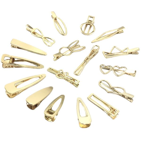 Köpfe 100pcs Herz Kronen Haare Clip Kaninchen Barrettes Großhandel Gold Drucker Aligator Claw Claw Girls Haarnadel DIY Bastelhaarzubehör Accessoires