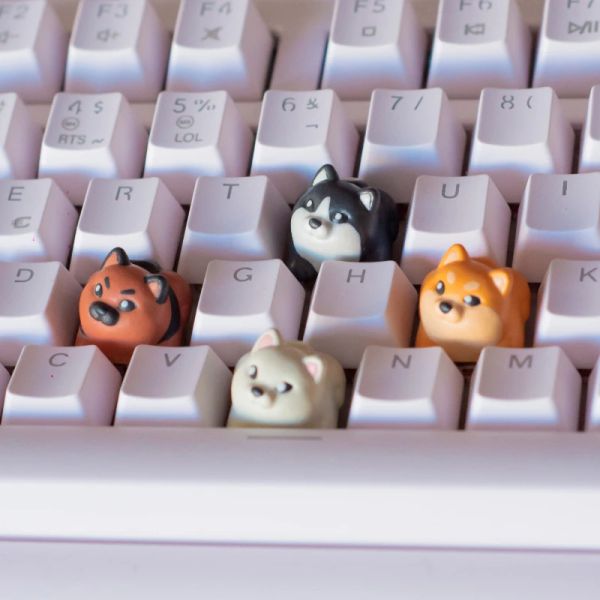 Accessori Echome shiba inu keycap carina resina artigianale tastiera tastiera tastiera originale cartone animato personalizzato per gli accessori da tastiera meccanica