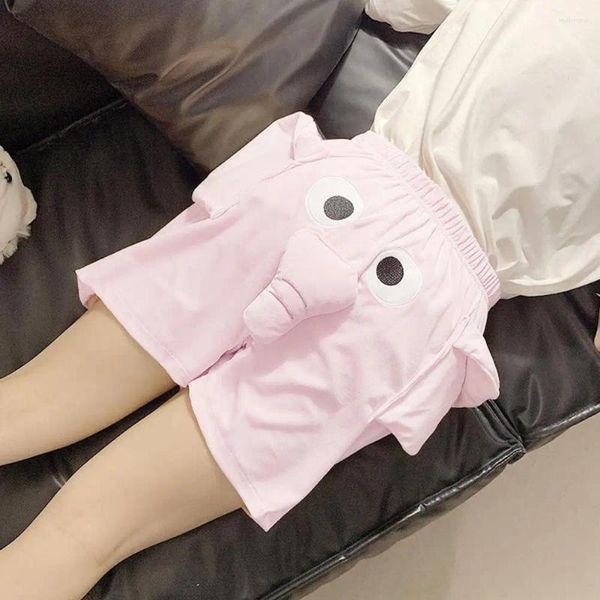 Herren Nachtwäsche Lauthose 3d Cartoon Elefant Dekor Paar Pyjama Shorts Weich atmungsaktiv Unisex Sommer Homewear für Komfort