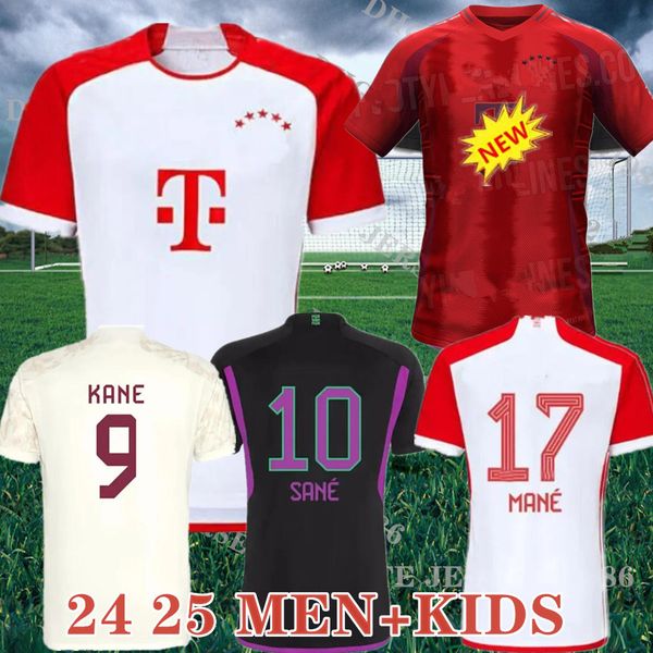 Maglie da calcio Kane 24 25 Shirt da calcio del Bayern sane kimmich Muller Davies Coman 2024 Home Goretzka Gnabry Mane Jersey Musiala Men Kit Kit Set uniforms 4xl