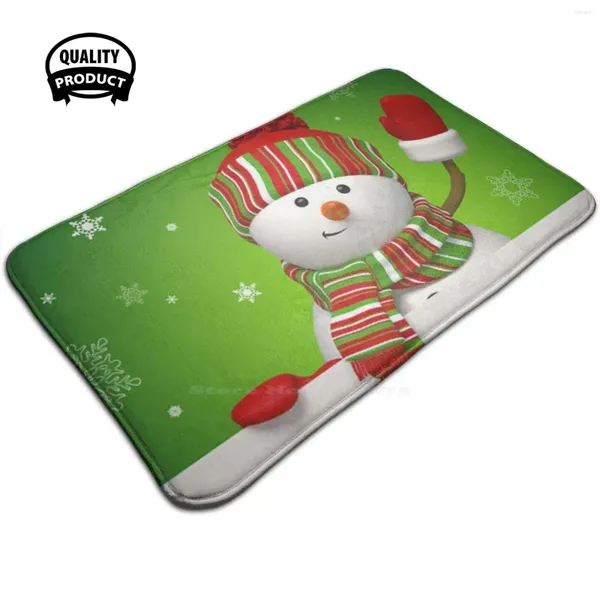 Halılar Mutlu Noeller ve Mutlu Yıl! 3D Yumuşak Slip Olmayan Mat Halı Halı Ayak Pedi Merrychristmasandhappayear Happyholiday Snow