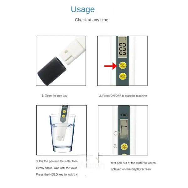 Su Kalitesi Test Kalemi TDS Dijital Su Test Cihazı 0-9990pm İçme Su Kalitesi Analizör Monitörü Filtre Hızlı Test Analizörleri