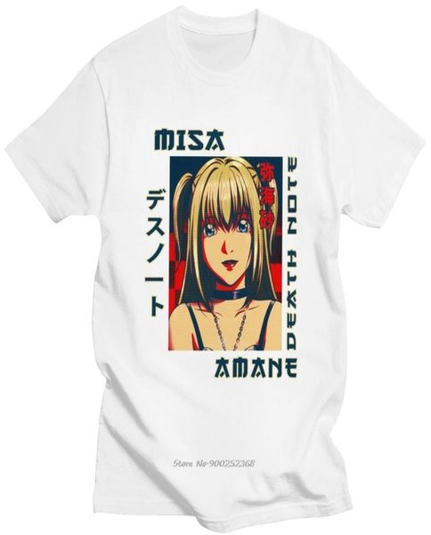 Retro Death Note Misa Amane T Shirt Erkekler İçin Kısa Kollu Japonya Anime Manga Tshirt Saf Yaz Tişört Fan Tee Tops Hediye1952431
