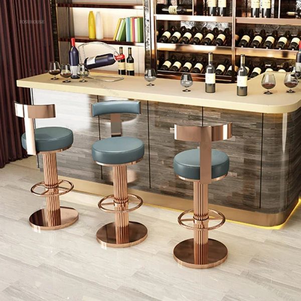 Modern Light Luxurning Lifting Bar Bancy Simples Home Kitchen Bar Furniture High Feet Chair
