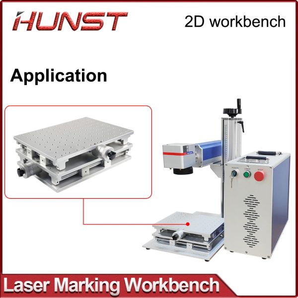 Hunst XY Tabelle 2 Achse Aluminium Workbench Mobiler tragbarer Schranktisch für Lasermarkierung und Gravurmaschine 210x150 mm