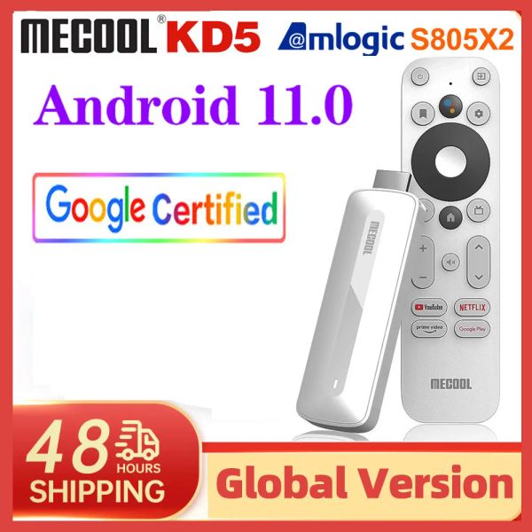 Box 2022 MECOOL KD5 TV Android 11 HDR10 Smart TV Box 1GB 8GB 2.4G/5G Dual WiFi Mini Streaming Media Player Bt5.0 TV Dongle