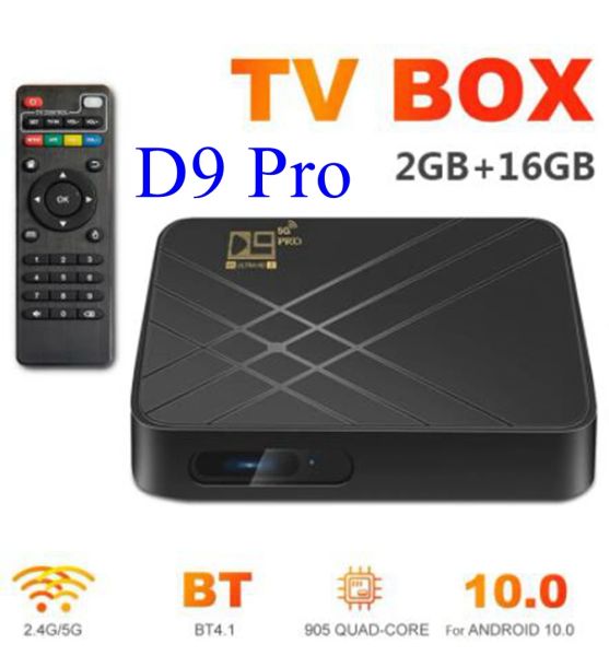 Box 10pcs/lot Android 10.0 TV Box D9 Pro 2GB 16GB 4K Amlogic S905L Quad Core 2.4G 5G Dual WiFi BT4.1 3D YouTube Smart Media Player