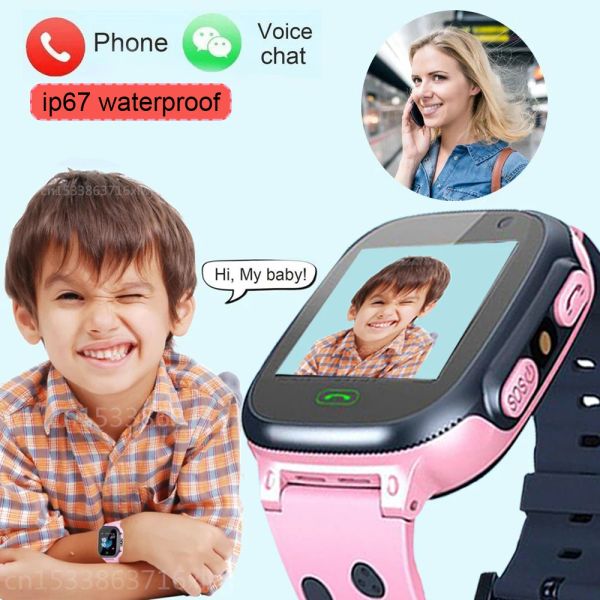 Uhren Kinder in Smart Watch SOS Phone Watch Smartwatch für Kinder 2G SIM -Kartenkamera IP67 wasserdichte Kindergeschenk für iOS Android vs Q12