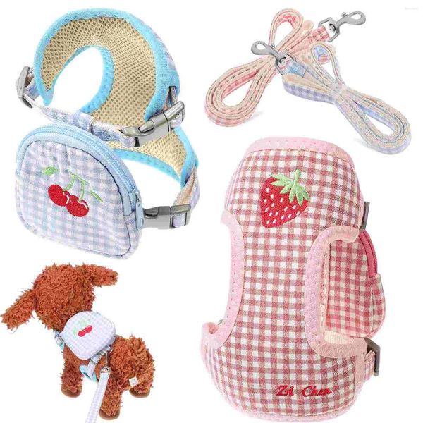 Hundekragen 2PCS -Gurt und Leine kleine Hunde Weste Pet Welpe Rucksack