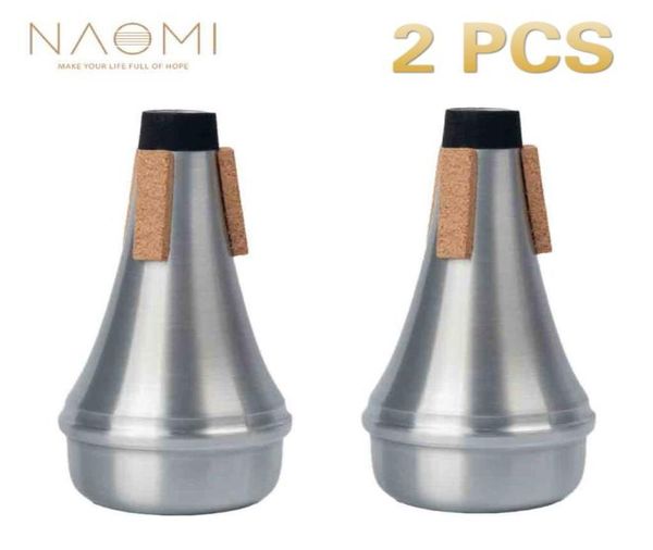 Naomi Trumpet Mute 2 PCS Алюминиевая труба без серебряной практики серебряной практики