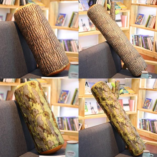 Simulação criativa árvore de madeira travesseiro de madeira wutong ginkgo árvore de almofada de pelúcia de brinquedo para dormir travesseiro de cor de cor da cor