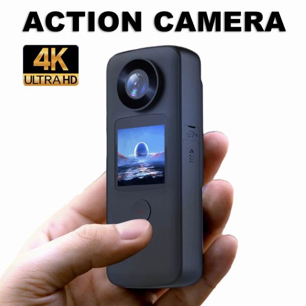 Kameras 4K HD Dual Screen Action Kamera Outdoor -Reise Handheld Vlog Kamera Video Rekorder Anti Shake Sport DV mit wasserdichtem Gehäuse